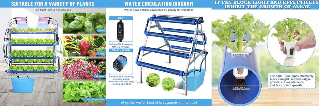 LAPOND A-Type Hydroponics Growing System for Urban Preppers